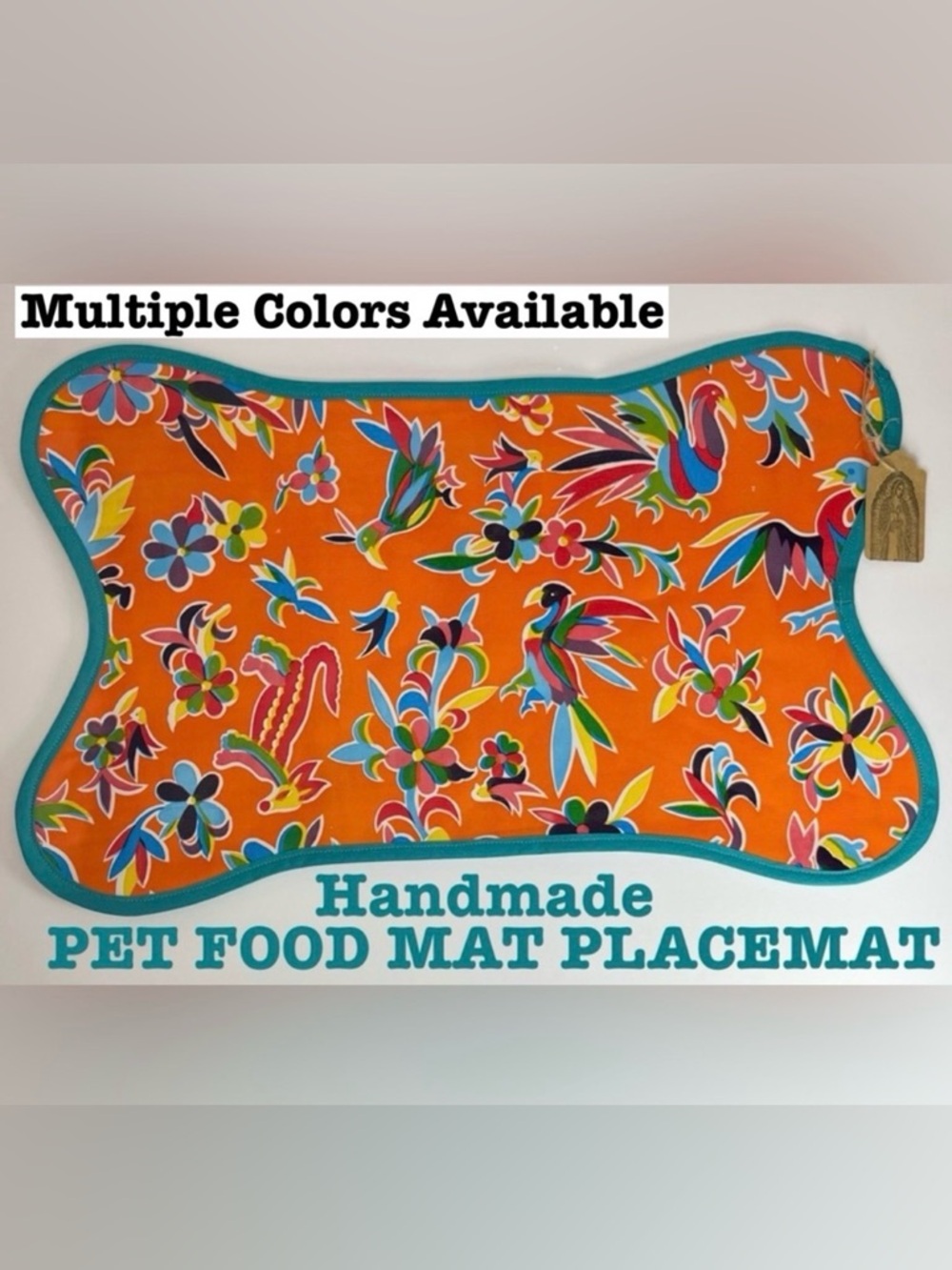 Handmade Mexican oilcloth pet dog cat food mat placemats